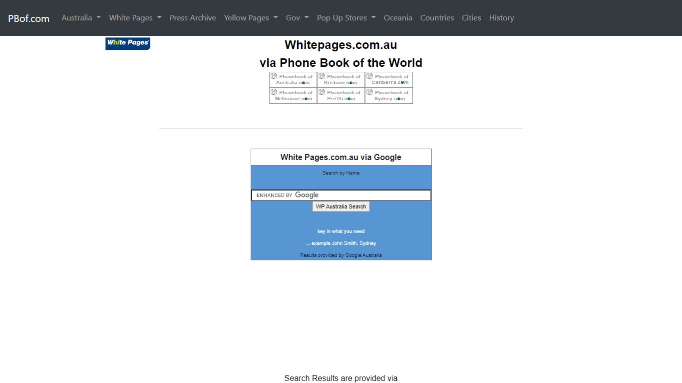 Whitepages.com.au by Phone Book of the World.com